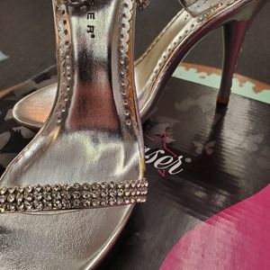 Silver Rhinestone metallic shoes